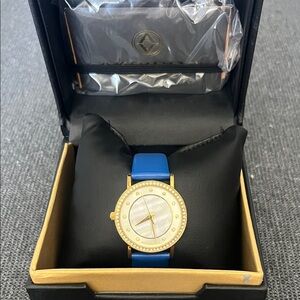 Akribos XXIV Gold and Blue Women's Watch